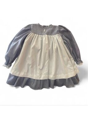 1990 vintage Peaches and Cream Gingham Dress with White Accents size 3T toddler